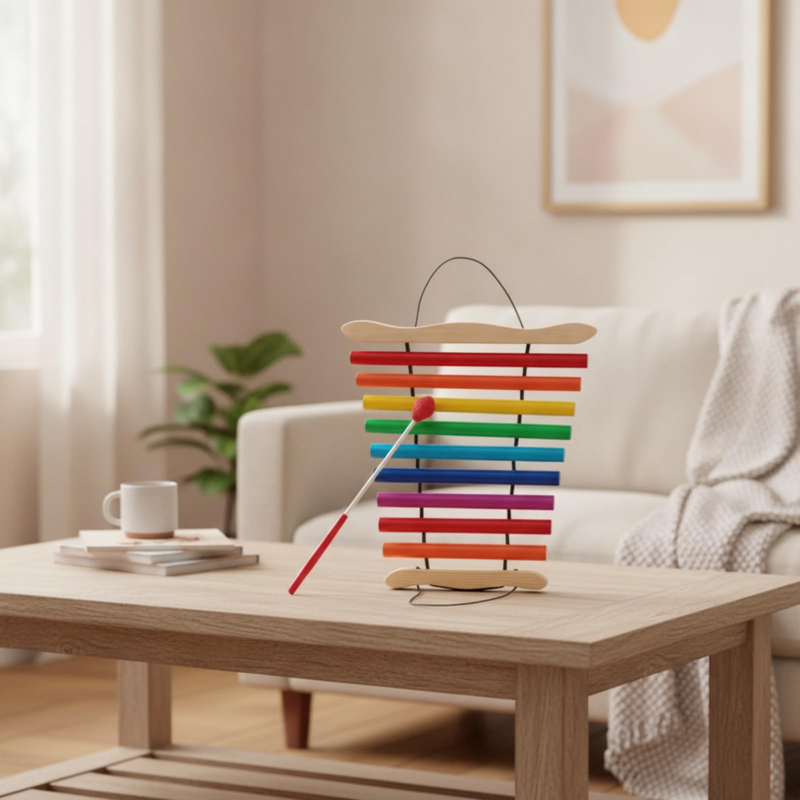 Amagogo Glockenspiel Bambini Xilofono Strumento Percussione Giocattolo Didattico Campanello in Legno E Metallo con Mazzuolo Bicolore Maneggevole Adatto per , Multicolore