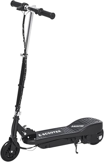 homcom Monopattino Elettrico per Bambini Pieghevole 120W velocità Max 12km/h Portata 50kg 74x36x73-91cm Nero