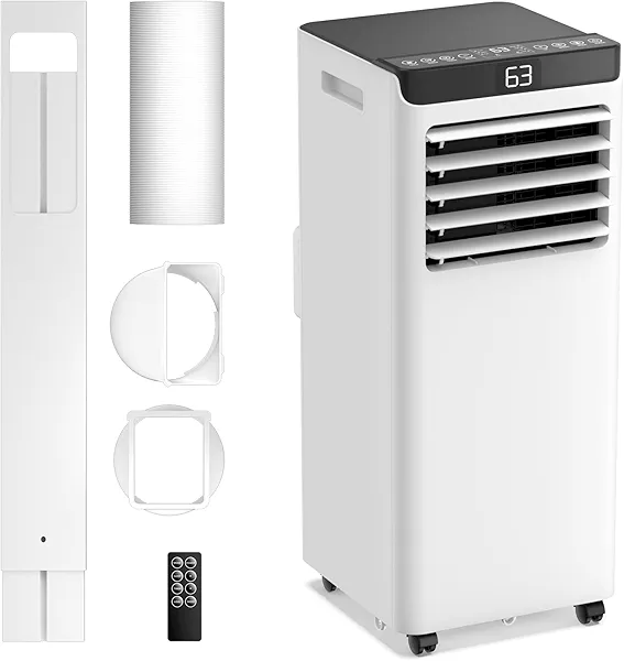 Portable Air Conditioners 10,000 BTU Air Conditioner Portable for Room up to 450 Sq.Ft. Portable AC Unit with Remote Control 4 Modes Dehumidifier Window Mount Exhaust Kit (YN-10K/07I)