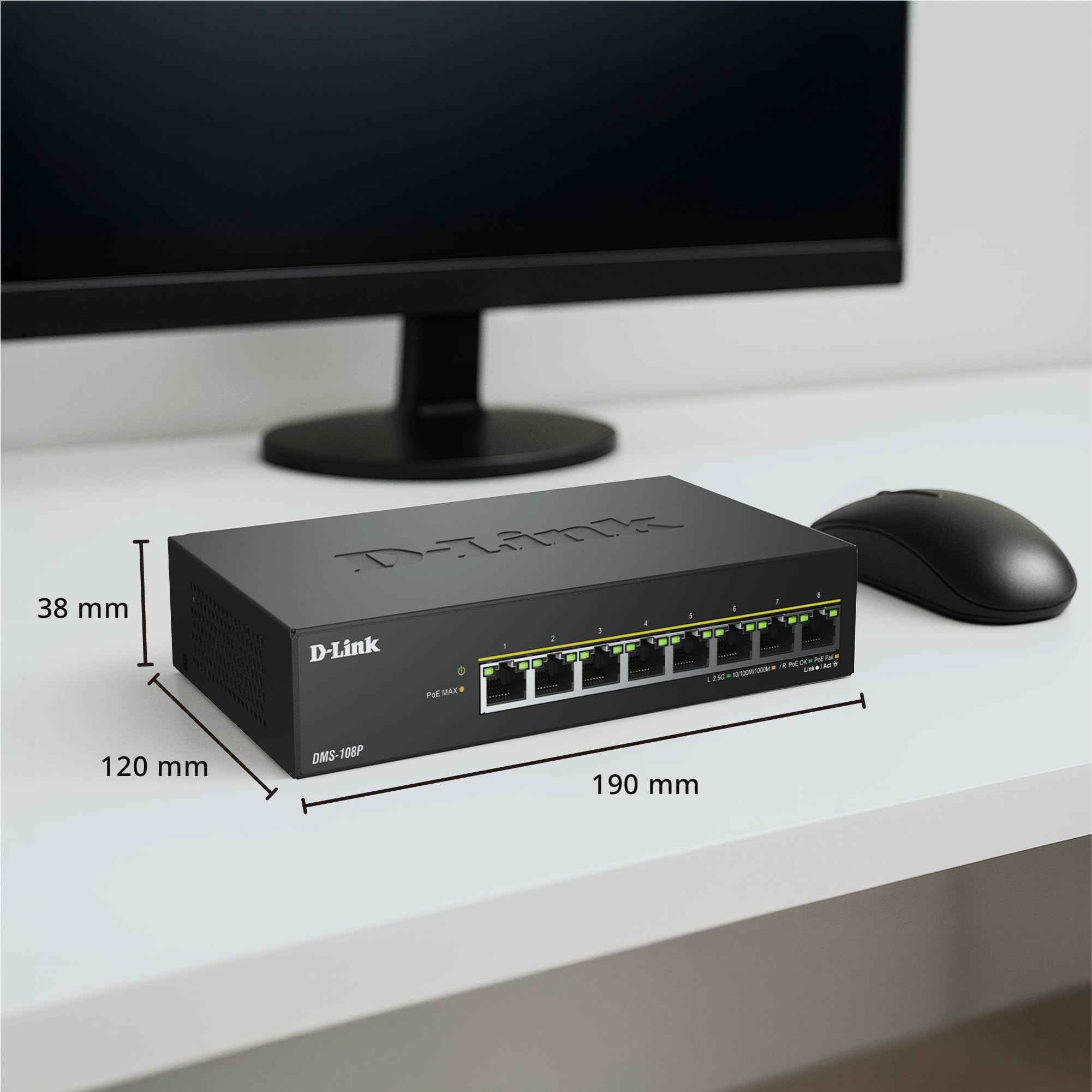 D-Link DMS-108P 8-Port Multi-Gigabit Unmanaged PoE Switch – 2 – Bild 5