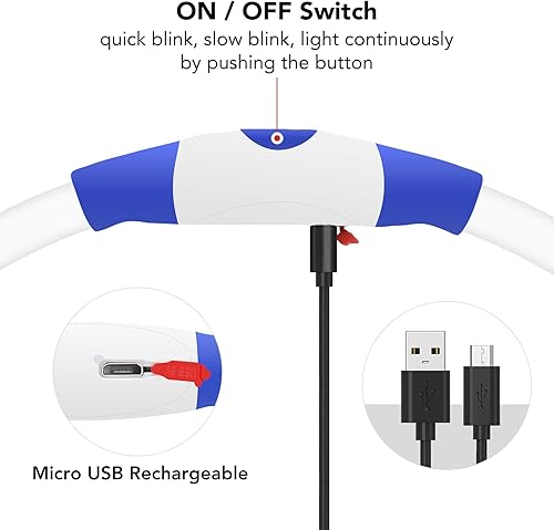 Miniatura 4 de Colaseeme Collar de perro con luz LED, 1 unidad, recargable por USB, TPU brillante, collares básicos de seguridad para perros grandes, medianos y