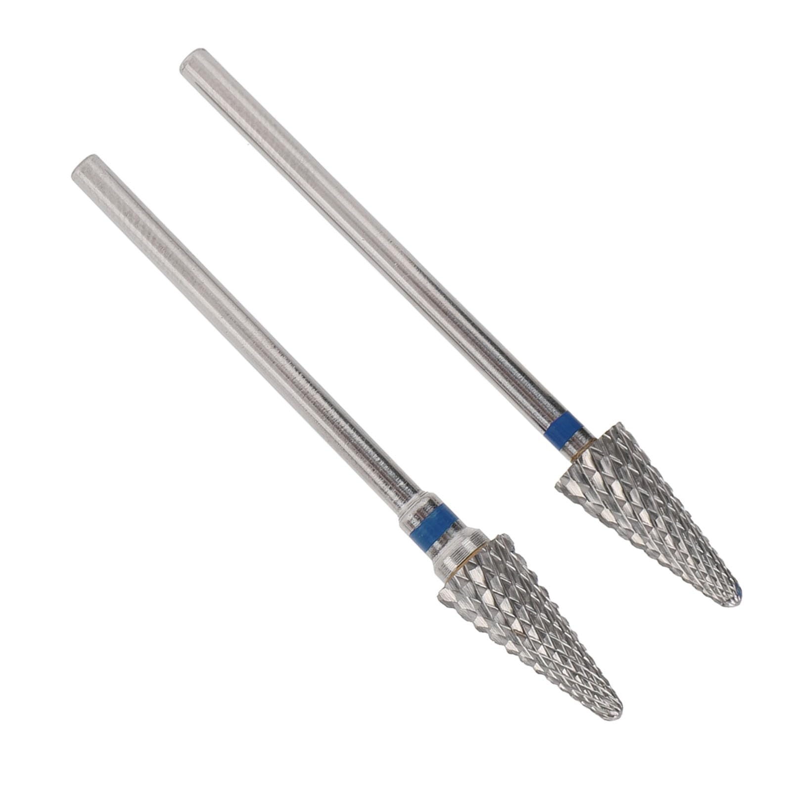 Broca Cónica para Uñas de Tungsteno de 2 Piezas, Herramienta Rotativa para Manicura y Pedicura para Eliminación de Cutículas, Broca para Uñas en Forma de Cono para Taladro
