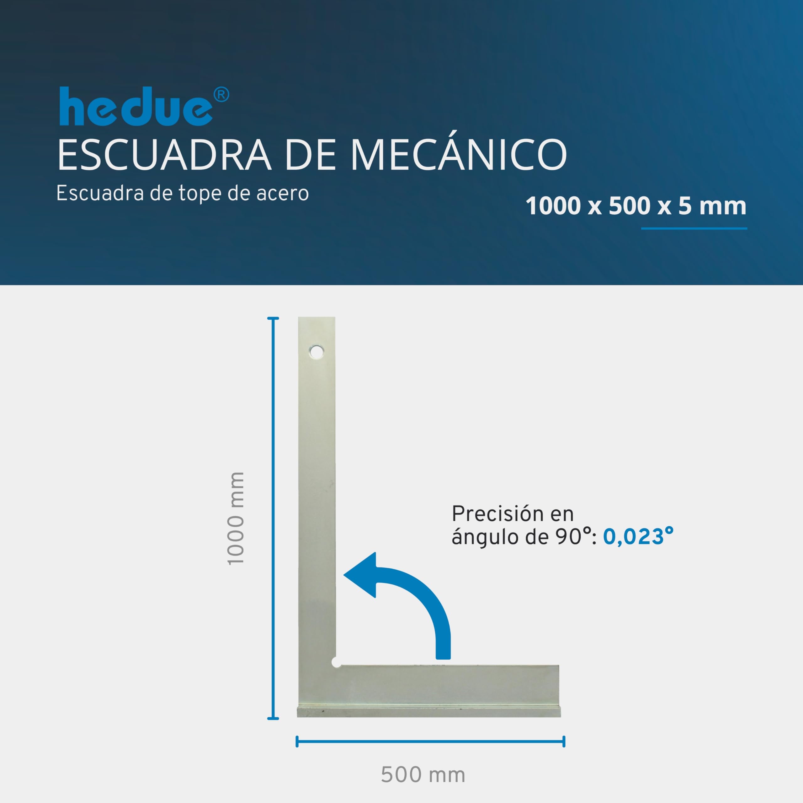 Escuadra de mecánico - Escuadra metalica de acero galvanizado con tope, escuadras metalicas carpintero 1000 x 500 mm