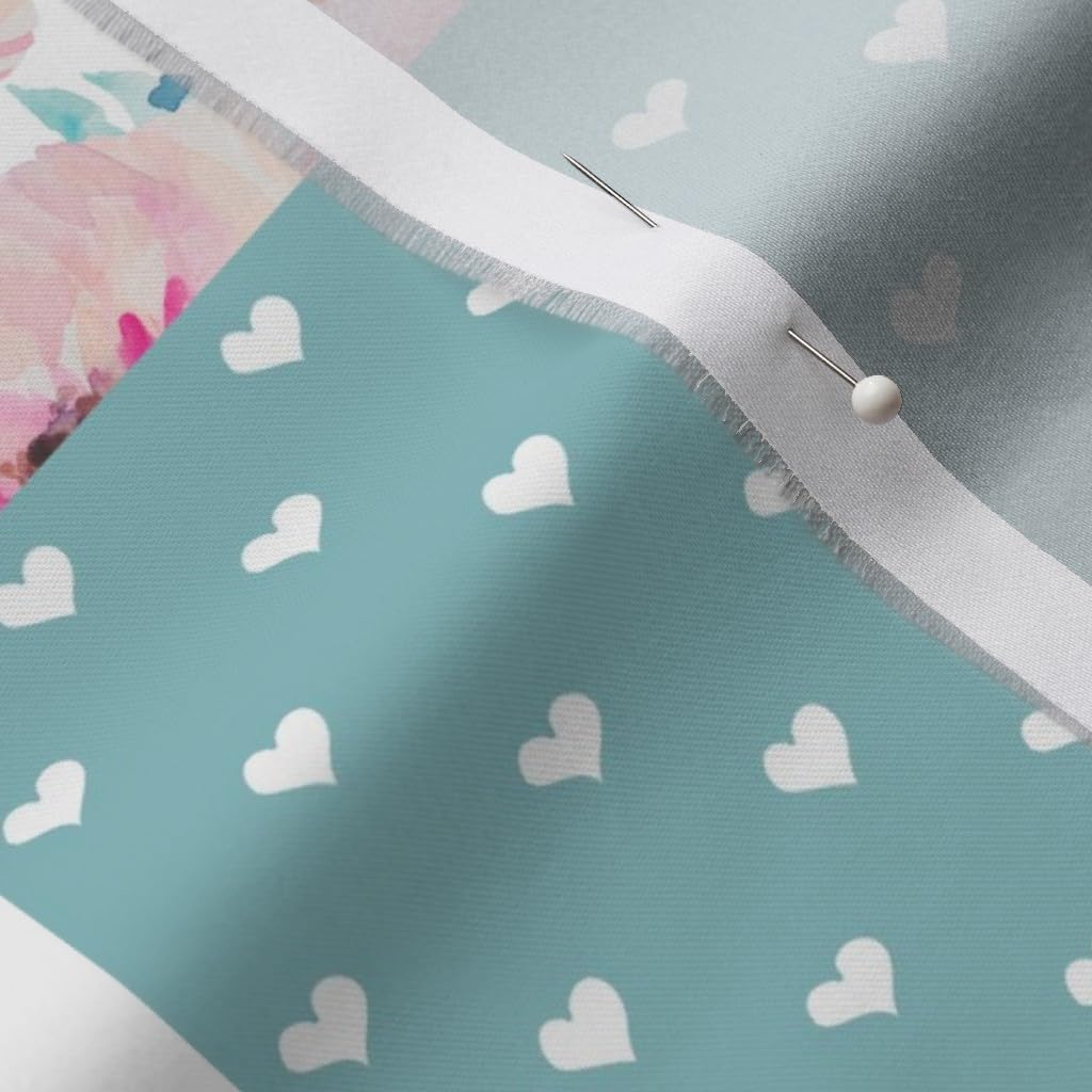 Spoonflower Fabric - Farm Life Wholecloth Cows Animals Cheater Quilt Topper Baby Girl Printed on Organic Cotton Sateen Fabric by The Yard - Sewing Quilting Apparel Home Decor