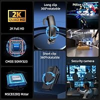 CAMMHD 1440P HD Testkamera Hang és Videó Felvétellel 12 Órás Rögzítés Infravörös Éjjellátó Hordozható Biztonsági Kamera 6