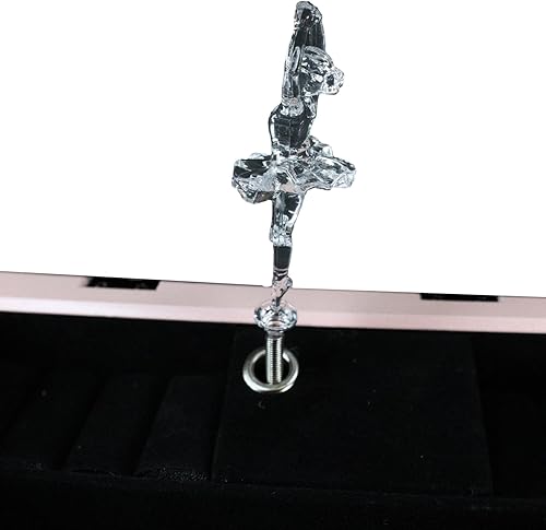 Miniatura 4 de Ebros Gift Cottage Garden To My Ballerina You've Danced Into Our Hearts Burlwood rosa con flores Scrollwork Barinket Wind Up Caja de música con