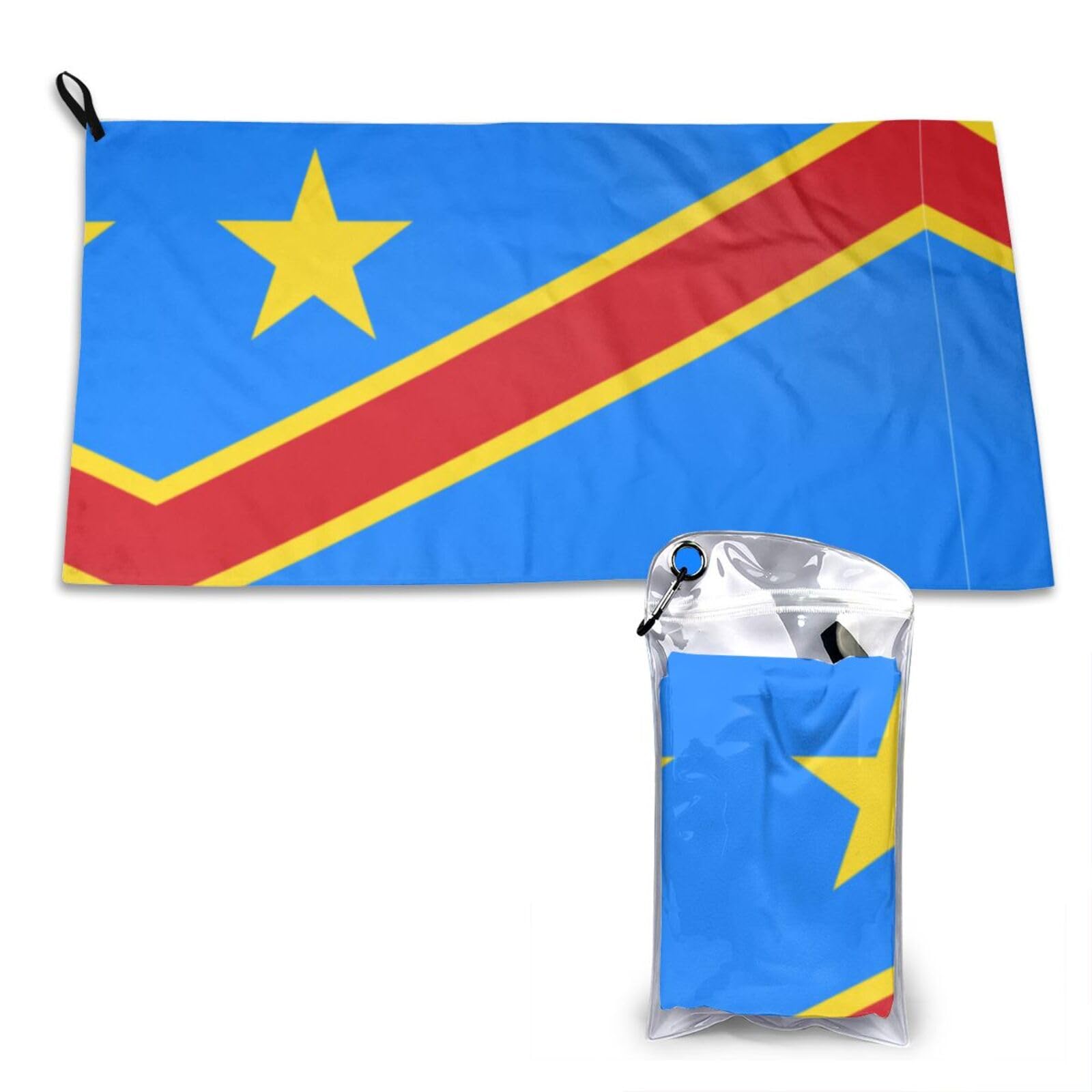 DUYKIMQW Flag of the Congo Print Quick Dry Towel 16x31.5in White