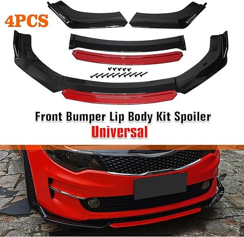 Miniatura 2 de ZXMOTO - Juego de alerón para parachoques delantero universal, 4 piezas, divisor para la barbilla para la mayoría de los coches, compatible con