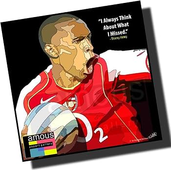 Amazon | ティエリ・アンリ アーセナルFC 海外サッカーアートパネル