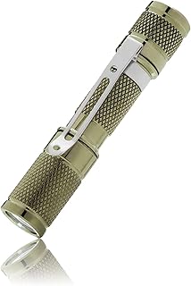 DROP Aluminum AAA Flashlight - 36 Hour, EDC Mini Keychain Pocket LED Torch, IPX-8 Waterproof, 3 Modes.43 oz, 110 lumens (OD Green, CREE)