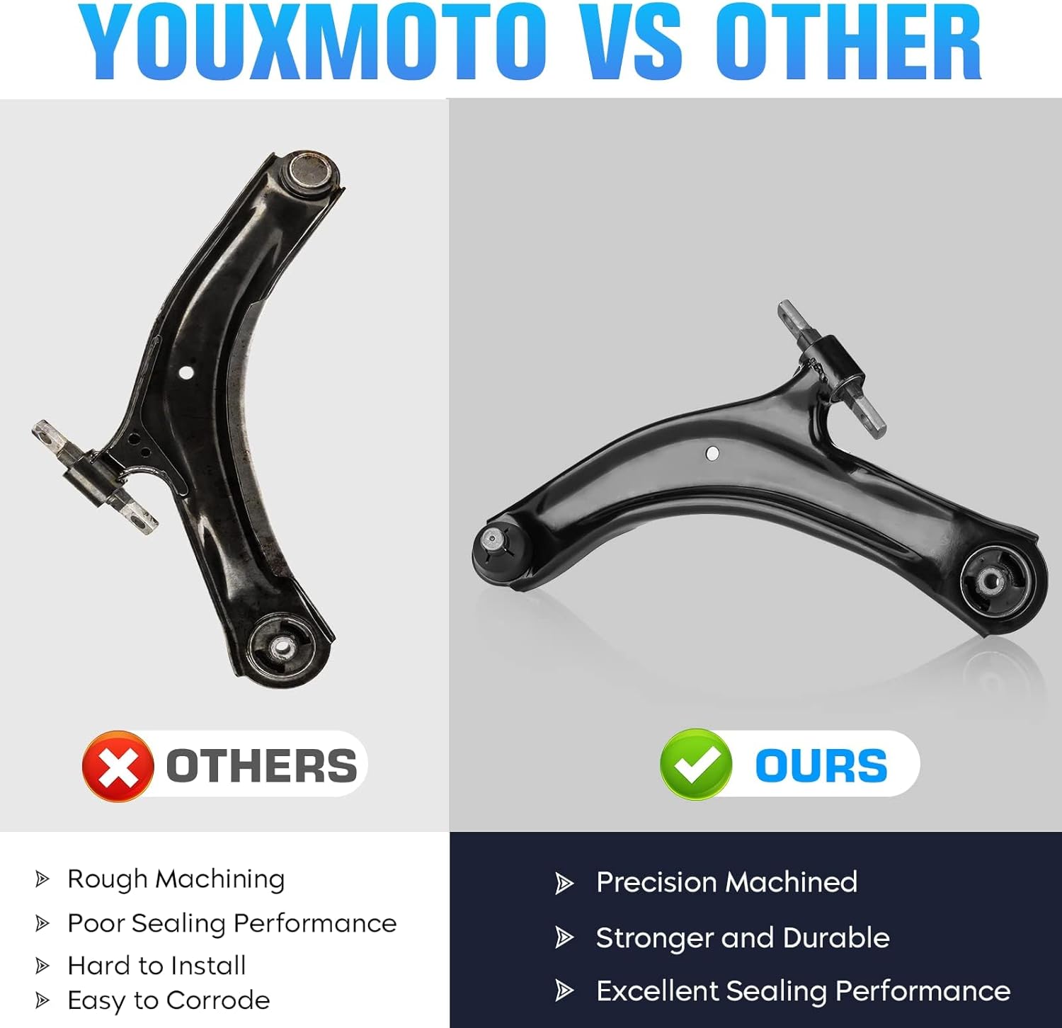 Front Lower Control Arms Fit for Nissan Rogue 2.5L 2008-2013, Rogue Select 2.5L 2014 2015-2PCS Suspension Kit