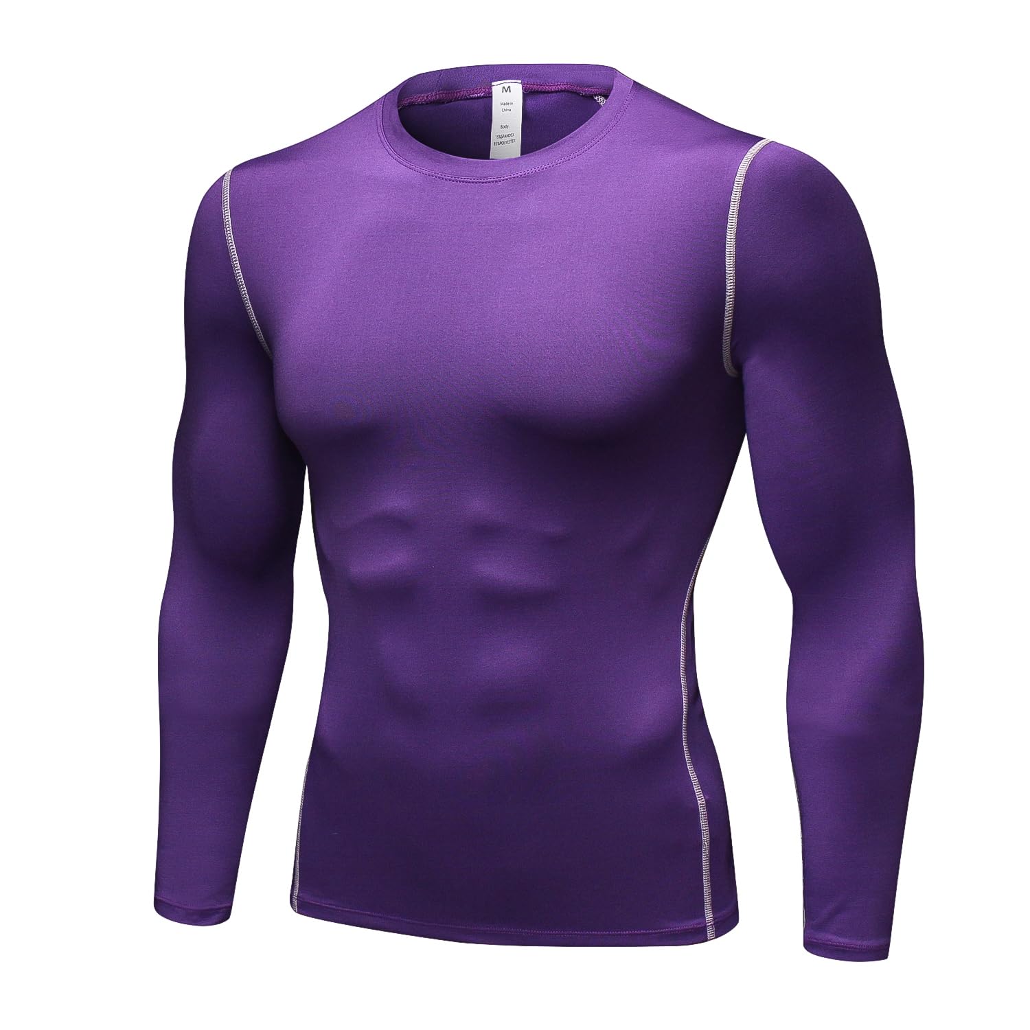 Mens Compression Long Sleeve Shirts Cool Dry Sport Workout Underwear Shirt Athletic Baselayers Gym Running Tops 1 2