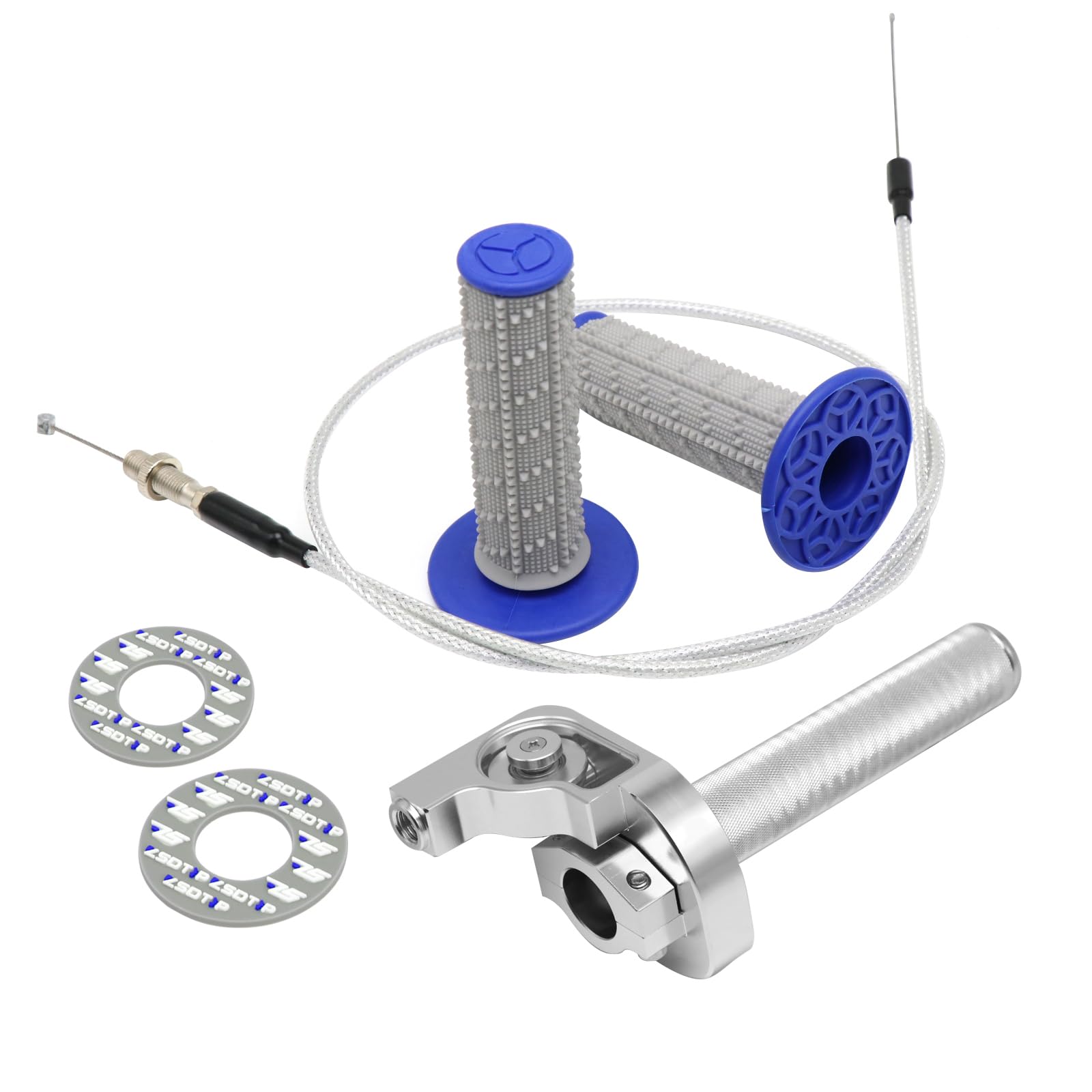 YWLUWEI Throttle Grip Motorcycle 7/8" 22mm CNC Aluminum Quick Twister with Throttle Cable and Handlebar Grip for CRF50 KLX SSR TTR 110 125 150 200