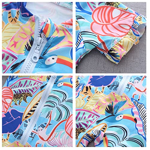 MYRISAM Maiô infantil infantil com babados, manga curta, Rash Guard, roupa de banho para esportes aq