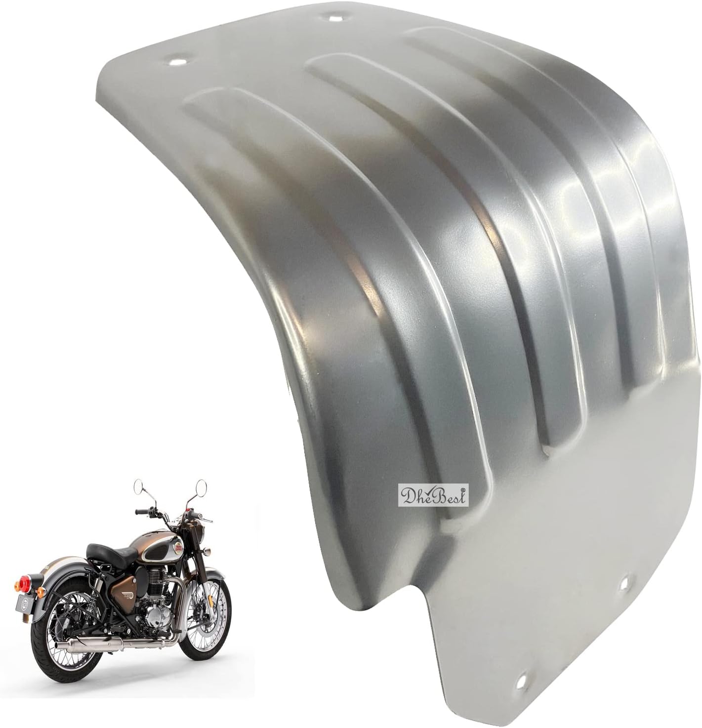Dhe Best Bike Engineplate Engine Sump Guard/Sumpguard Engine Protection Plate Chrome Compatible with RE Reborn Classic 350