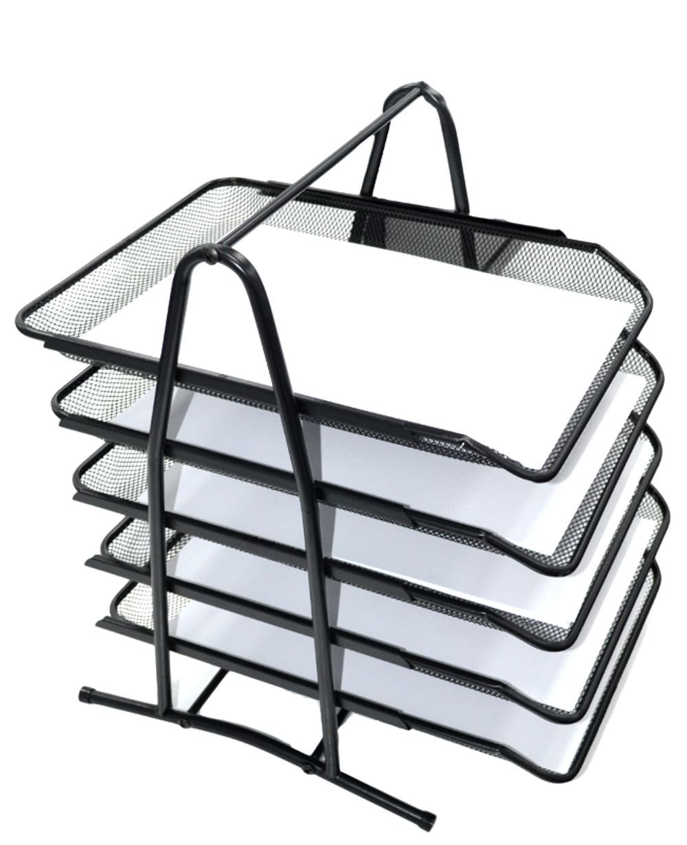 TQVAI Hanging Storage Wall File Organiser In Tray, 5-Tier Magazine Rack - View #2