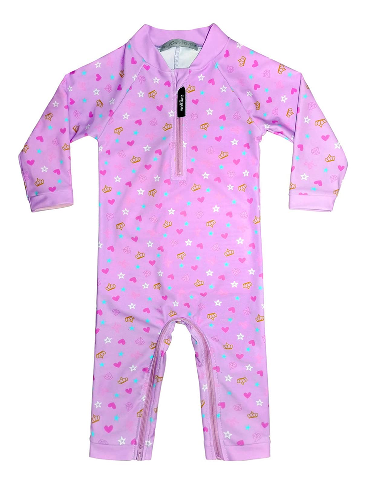 weVSwe Baby Toddler Boy Swimsuit Long Sleeve Baby Swimwear UPF 50+ Sun Protection Rash Guard Swimming Costume with Crotch Zipper 0-3 Years — view 86