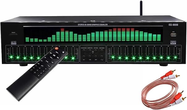 31-Band Digital Equalizer, Stereo Graphic EQ, Music Spectrum Analyzer, Bluetooth 5.4 Optical Coaxial Digital Audio Decoding, Noise Reduction, for Recording Studio