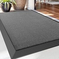 DEXI Door Mat 43 x 76 cm, Non-slip Dirt Trapper Doormats Inside, Low Profile Floor Mats for Indoor, Outdoor, Entrance, Patio, Garden, Dark Grey