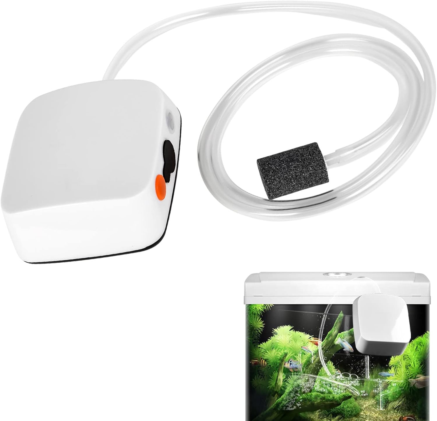 5 Pcs Fish Aerator Waterproof Oxygen Pump 2L/min White