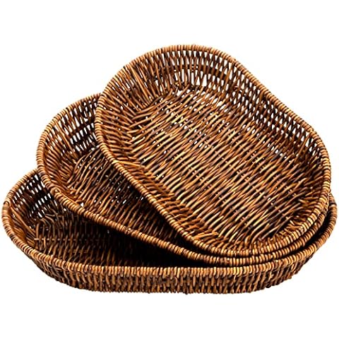 Hedume Set of 3 Wicker Baskets Cover