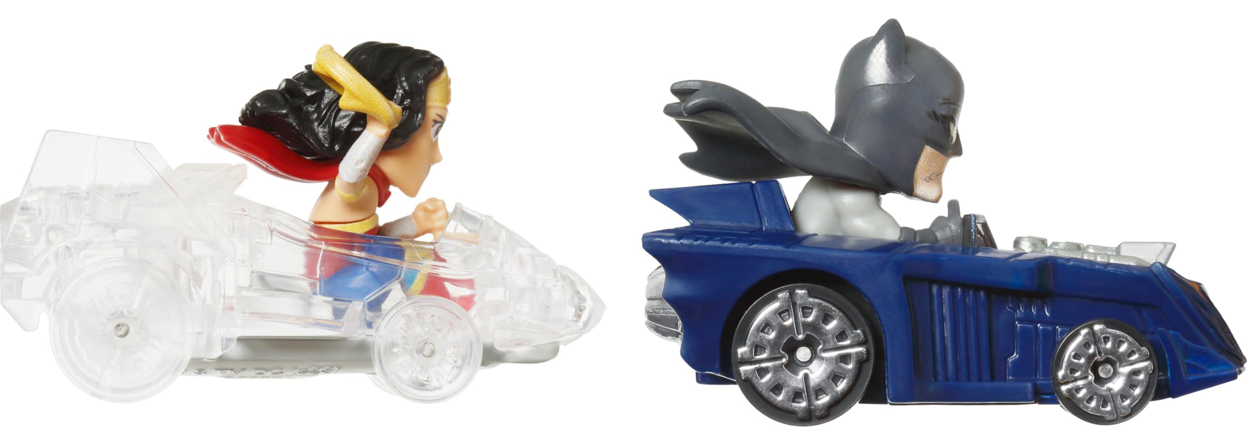 Hot Wheels Samochody zabawkowe, zestaw 2 odlewanych pojazdów RacerVerse z kierowcami postaci zoptymalizowanymi pod kątem wydajności na torze RacerVerse (style mogą się różnić)