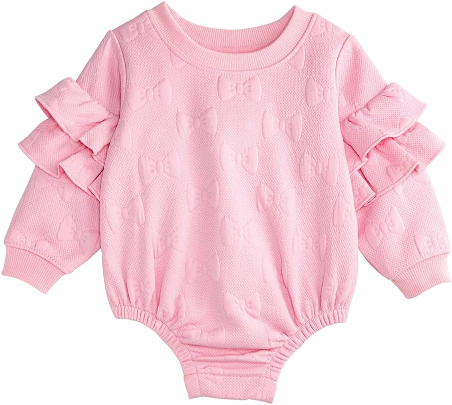 Mud Pie Baby Girls' Mud Pie Baby Quilted Bow Sweatshirt Bubble