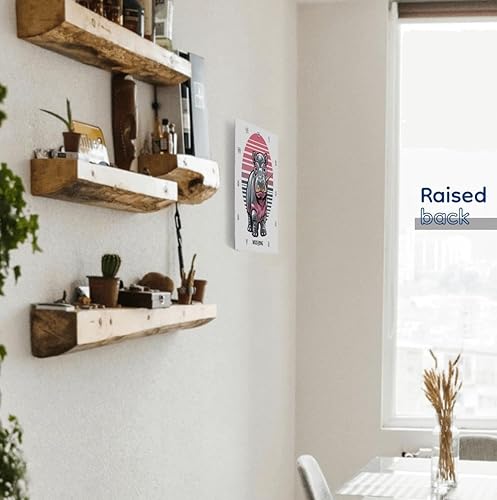 Miniatura 5 de 3dRose, Divertido lindo Moo Deng Baby Pigmeo Hipopótamo y Retro Sunrise, 10x10 Reloj de pared