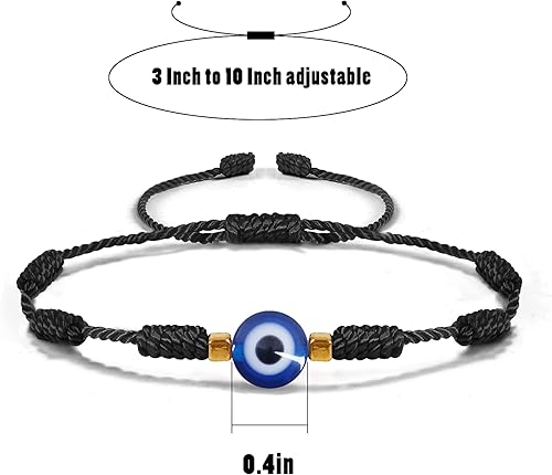 Miniatura 2 de VIBILIA Pulseras contra el mal de ojo para mujeres y hombres, hechas a mano, trenzadas, de buena suerte, cuerda de cuerda, hilo de amistad, cuerda