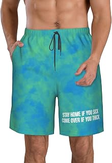 Men's Swim Trunks Bathing Suit Hawaiian Swimsuits Stay Home If You Sick Come Over If You Thicc Beach Shorts,
