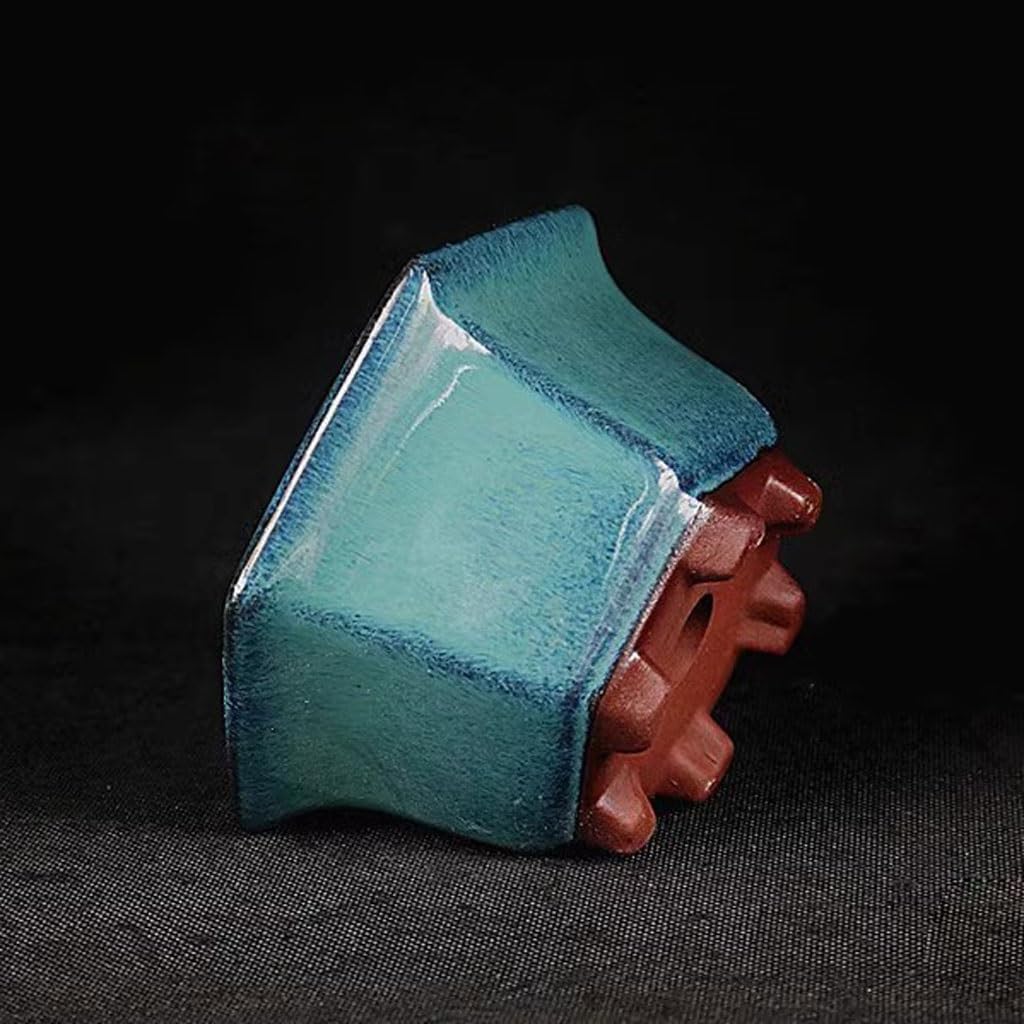 Doniczki na rośliny wewnętrzne doniczki ceramiczne kolorowe glazury doniczki na sukulenty doniczki miniaturowe doniczki bonsai fioletowe gliniane doniczki sześciokątne zielone doniczki