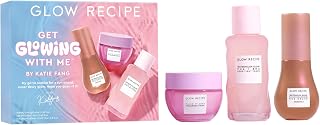 Get Glowing With Me Kit by Katie Fang - PHA + BHA Face Toner & Gentle Face Exfoliant + Plum Plump Hyaluronic Acid Moisturizer Face Cream + Hue Drops Tinted Serum (3 Count)
