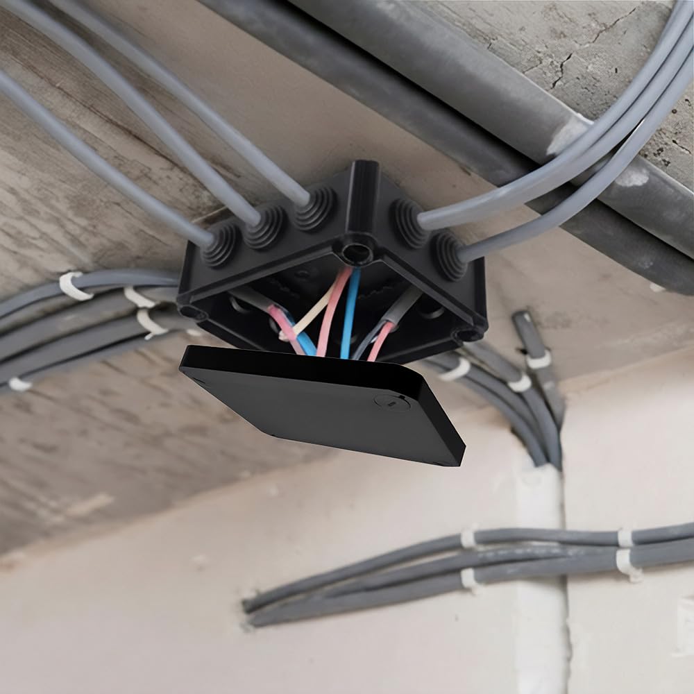 EDO Set 10x Scatola da Parete IP44 Impermeabile 240x190x95 mm Nera | Resistente ai UV, Senza Alogeni – Scatola di Derivazione con Pressacavi e Coperchio a Vite Interno/Esterno