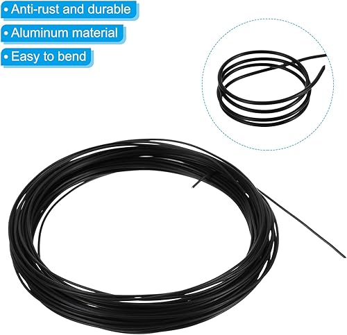 Miniatura 4 de PATIKIL Alambre de entrenamiento para bonsái de 0.039 pulgadas, 2 rollos de tallos de alambre floral de aluminio anodizado para árbol de 65.6 pies
