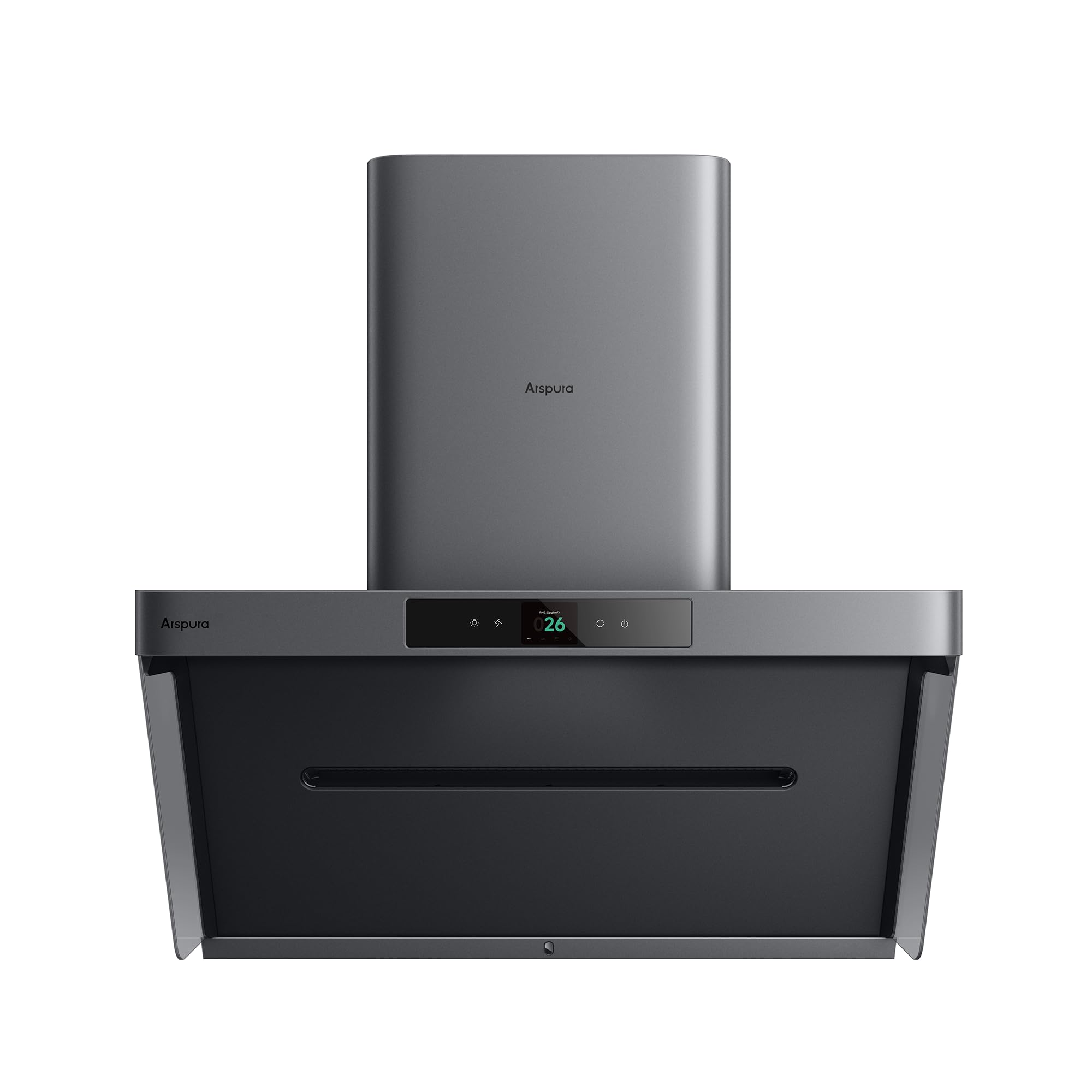 P1 36 Inch IQV Gray Wall Mount Smart Range Hood,Ultra-quiet Kitchen Vent Hood with 4-speed Gesture Sensing & Touch Control,PM2.5 Real-time Monitoring and LED Lights