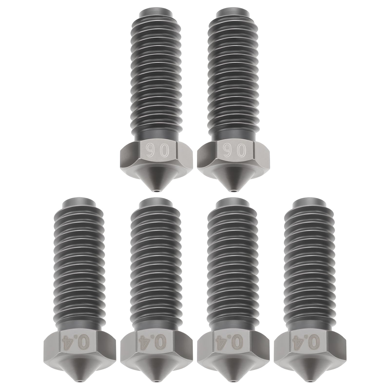eMagTech 6Pcs Hardened Steel Nozzles 4X 0.4mm and 2X 0.6mm Compatible with Anycubic Kobra 2, Kobra 2 Pro, Kobra 2 Neo
