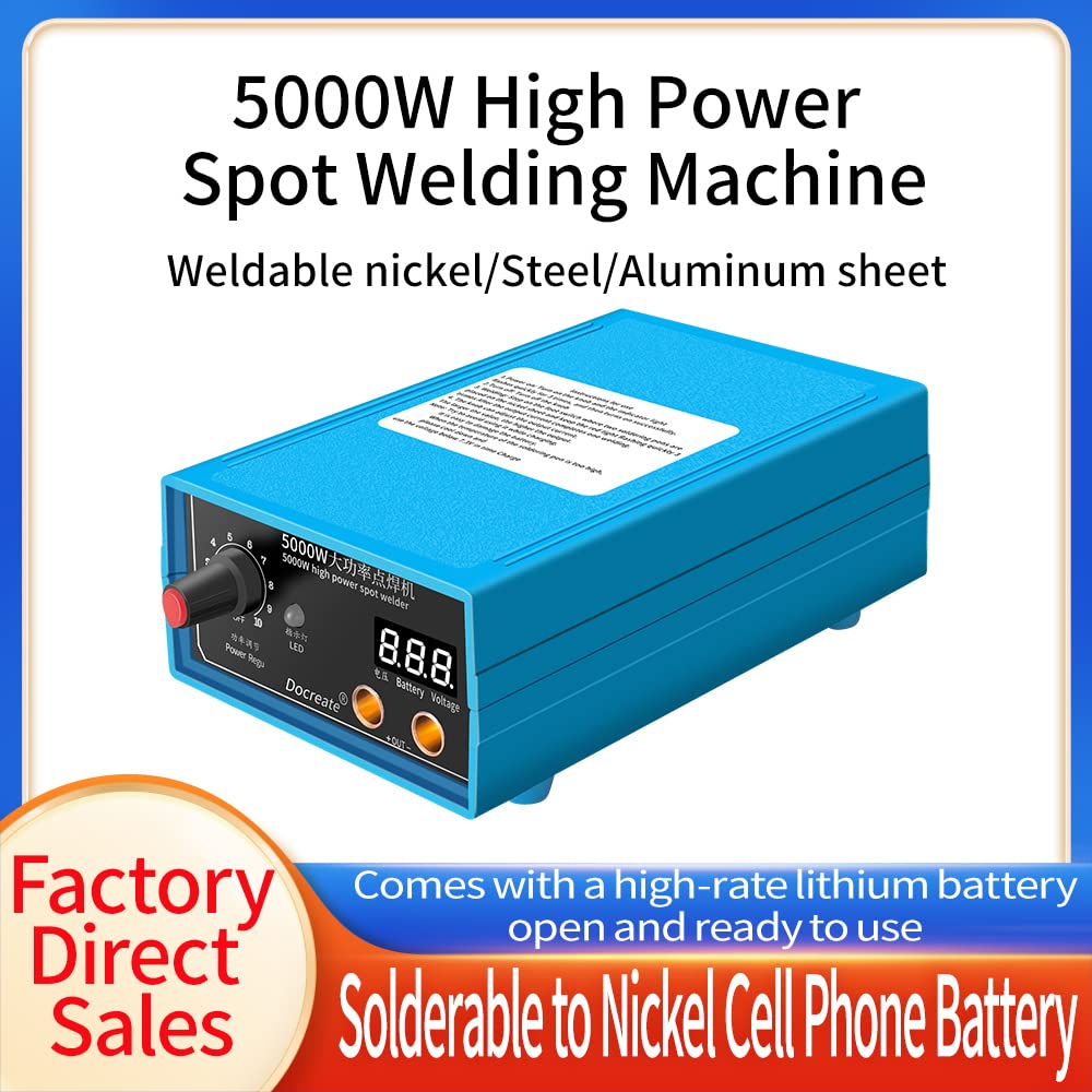 Saldatura a Punti, Weytoll 5000W Saldatrice Batteria in Lamiera di Nichel per Tubi 10 Ingranaggi Potenza di Uscita Regola c per Lamiera di Nichel da 0,1 a 0,15mm con Pedale