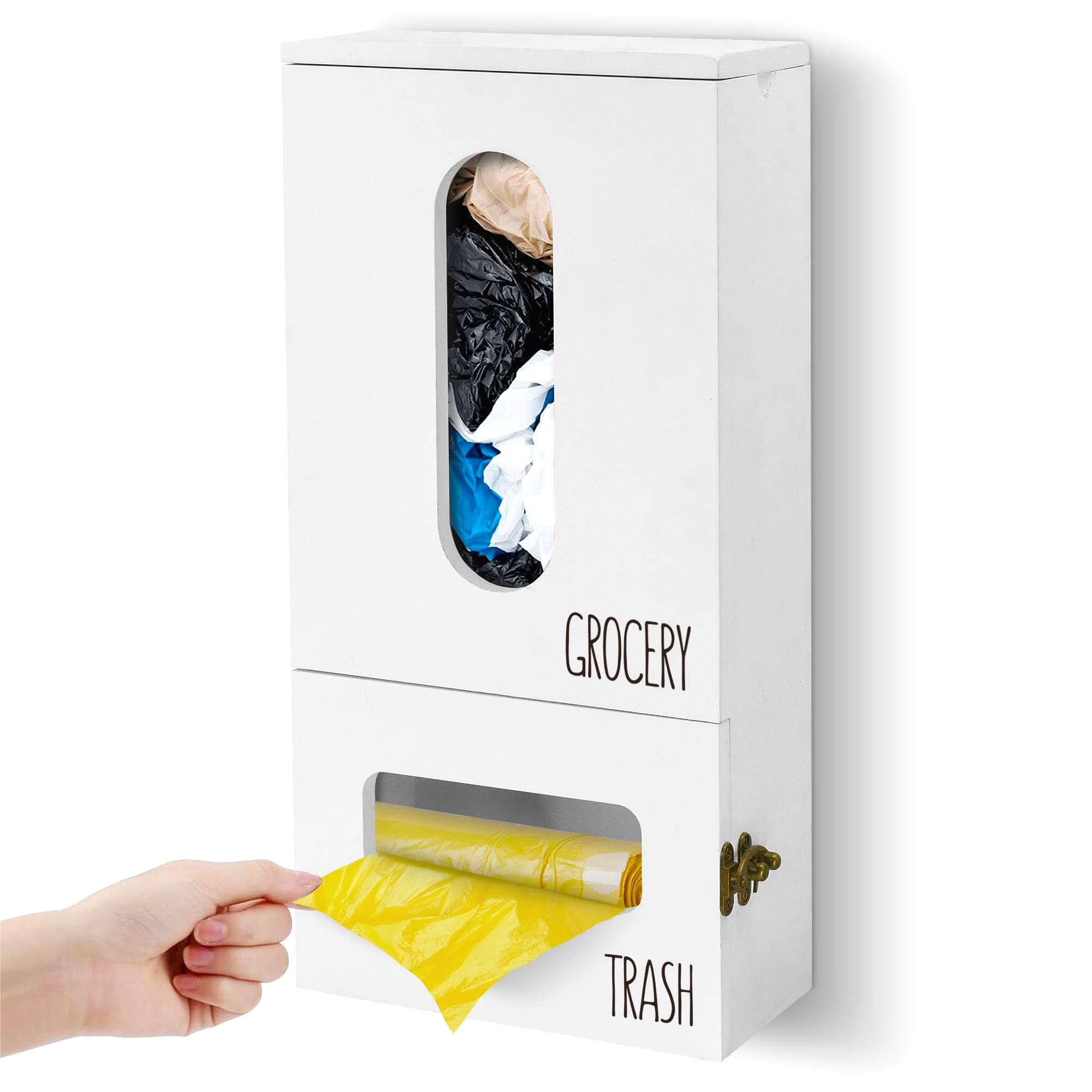 Buy Grocery Bag Holder Wall , T Bag Dispenser, Plastic Bag Holder, TwoinOne Plastic Bag