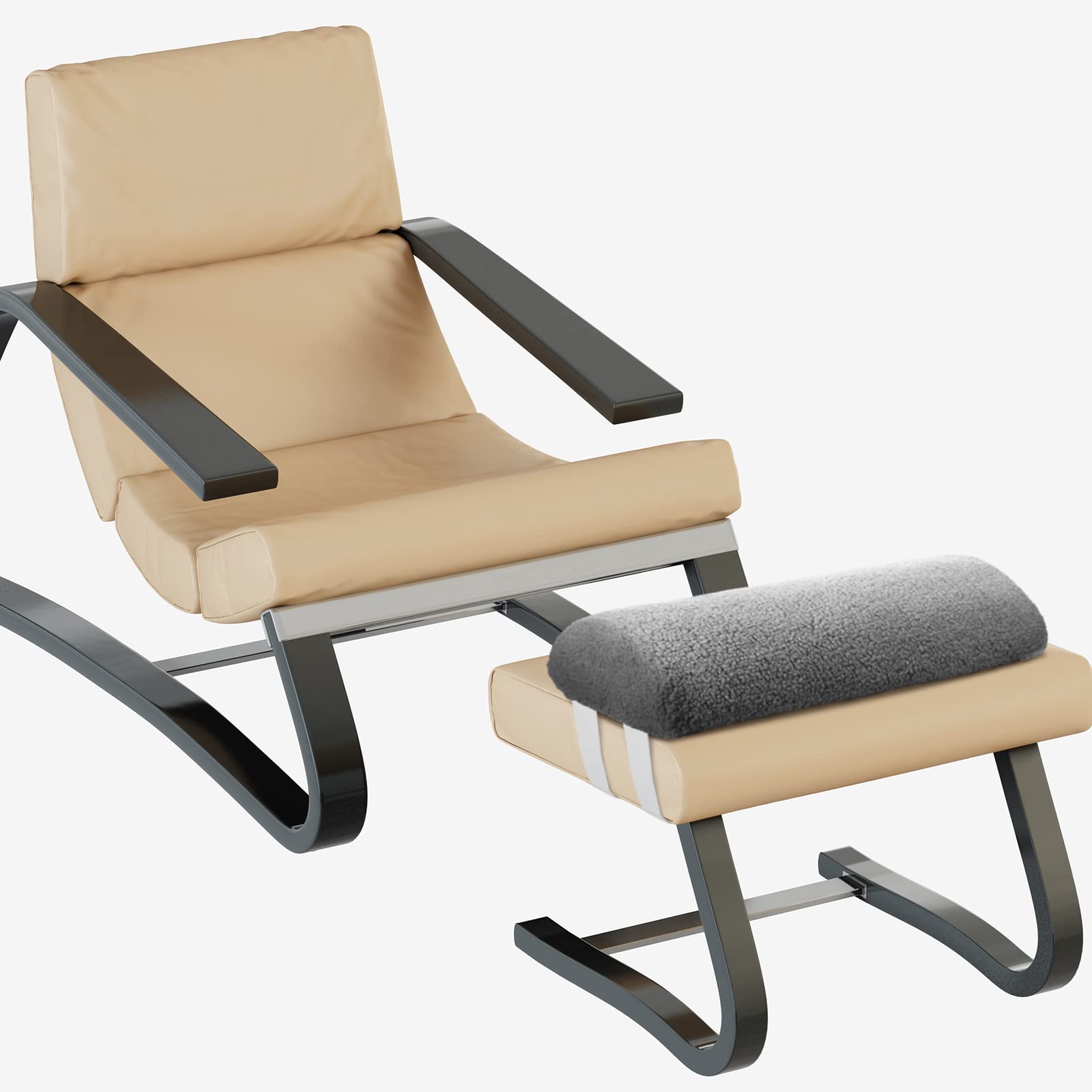 Wesiti Leg Pillows for Sleeping Sherpa Covered Foam Bolster Pillow Half Moon Foot Pillow Multi Purpose Recliner Leg Rest Cushion for Bed Chair Sofa Back Lumbar Support, 23 x 10 x 4 (Light Gray,1 Pc)