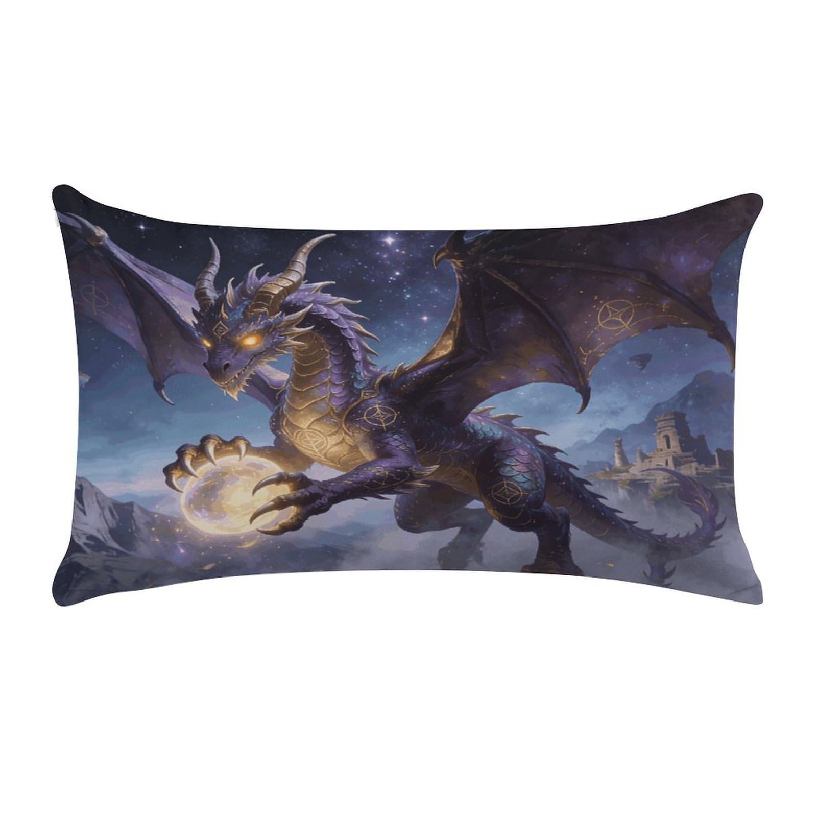 Khauerbc Style Fantasy Dragonpillow Cases Standard,Ultra Soft Microfiber Pillowcase With Zipper Closure,Bed Pillowcases Cover With Zipper For Bedroom, Sofa, Couch.