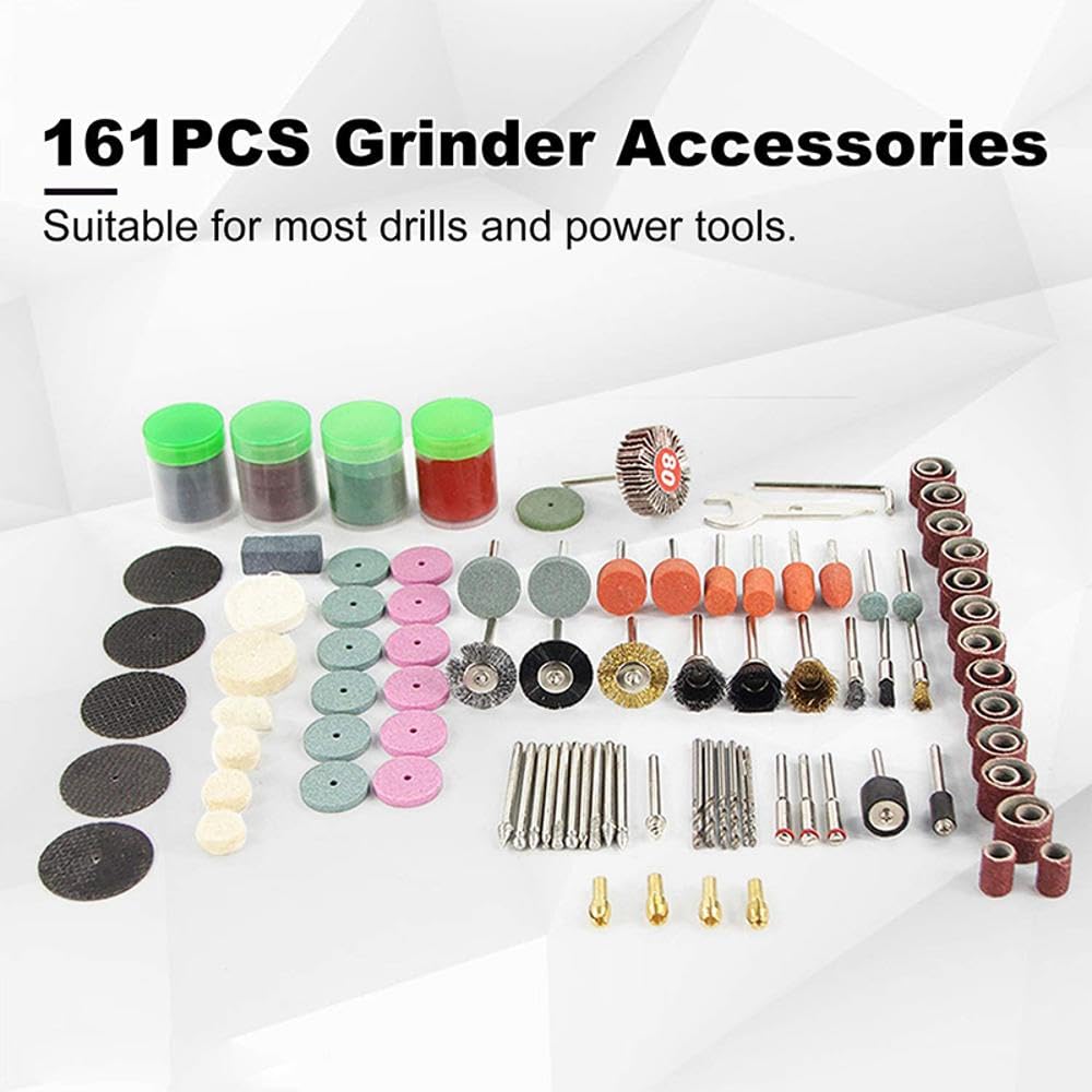 SEIWEI 161 Pcs Rotary Tool Kit Power Rotary Tool - Sanding Bands, Grinding Head, Felt Wheel for Drilling, Sawing, Sanding, Grinding, Polishing
