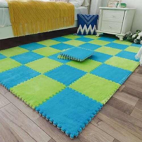 Miniatura 5 de 12 piezas de azulejos de espuma entrelazados de 12 x 12 pulgadas, 12 pies cuadrados, tapetes protectores para niños, alfombras protectoras para