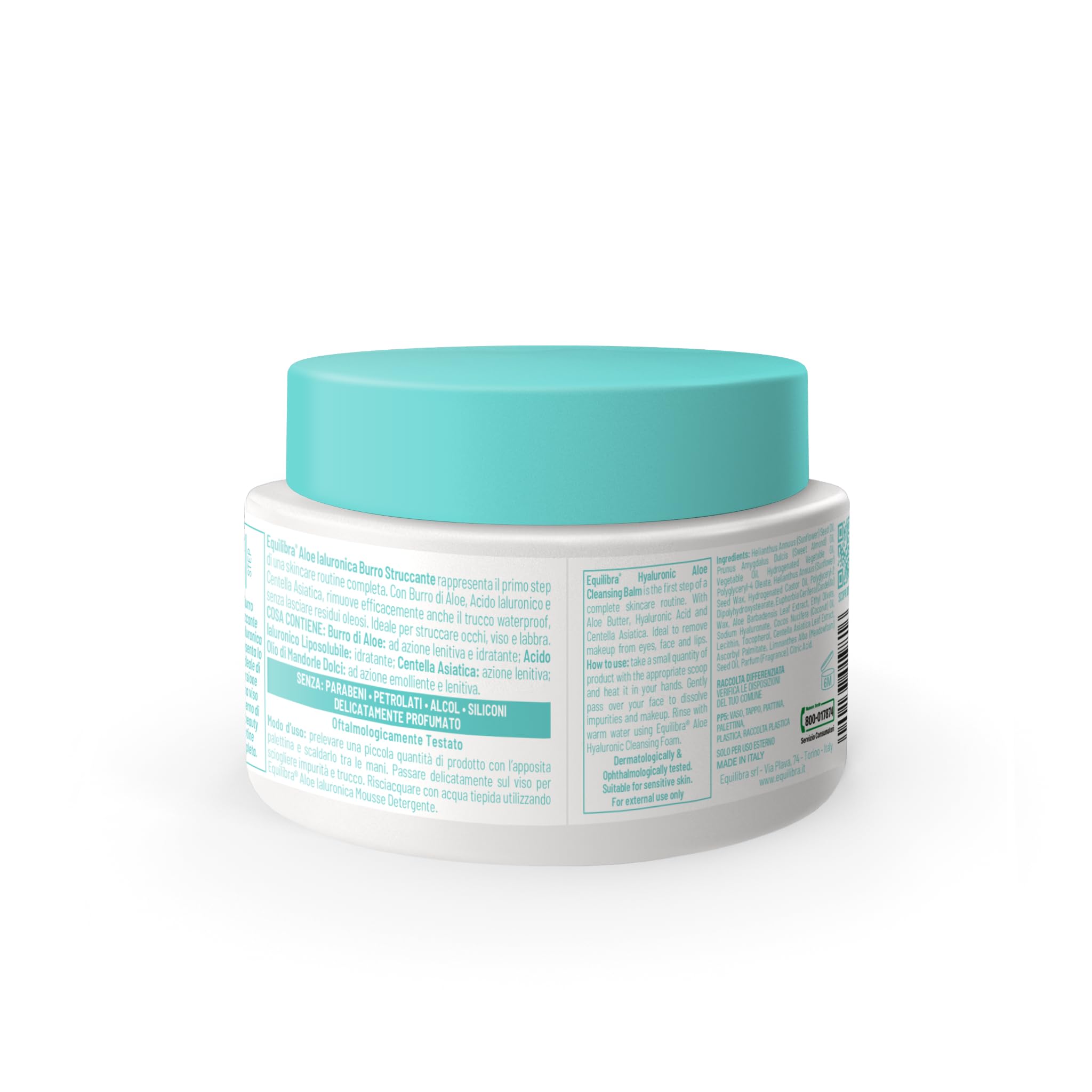 Equilibra, Aloe Ialuronica Burro Struccante Viso, con Burro di Aloe, Acido Ialuronico e Centella Asiatica, Doppia Detersione, Adatto a Pelli Sensibili, Clinicamente Testato, 80ml - 3