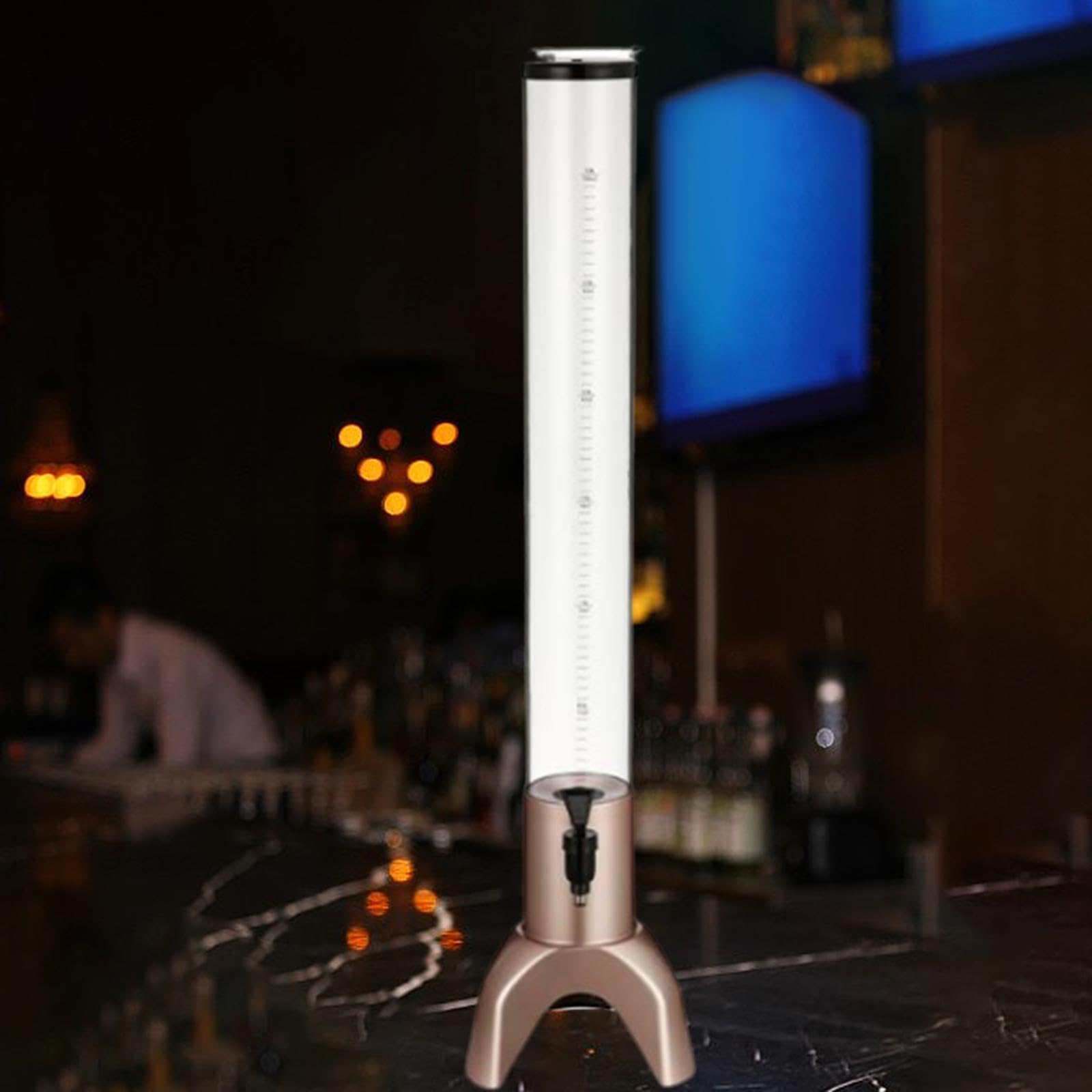Torre Dispensadora de Cerveza con Indicador de Nivel de Líquido Claro Y Grifo Práctico, Fabricada con Material PC Y PP para Fiestas de Cumple, Oro Rosa 3l, Individual