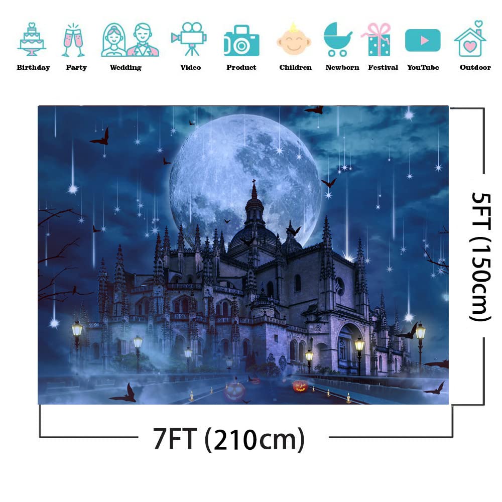 Amazon | AIIKES 7 x 5フィート 魔法の城 魔女 魔法使い 学校 背景 