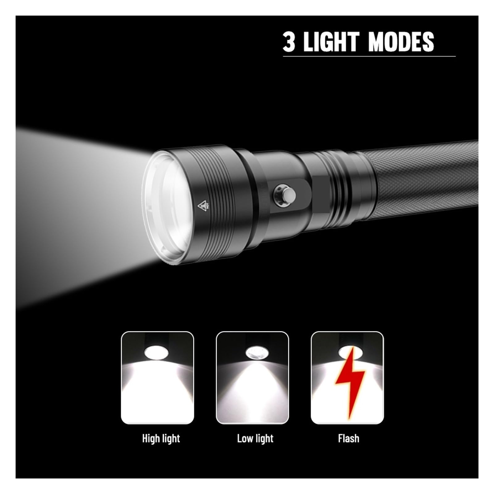 Latarka do nurkowania, DV56 80M Podwodna Latarka Do Nurkowania XHP70 LED Light Przełącznik Magnetyczny IPX8 Wodoodporna Latarnia 30W Lampa Zasilająca do sportów podwodnych(No battery)