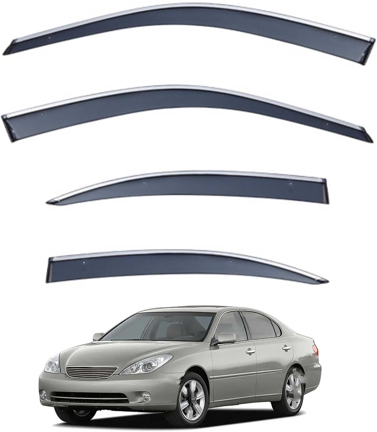 Acwyahso Normal Rain Guards Wind Deflectors For Toyota Windon Mk3-Xv30 2002–2006, 4Pcs Vent Visors, Allows Fresh Air & Keeps Rain Out, No-Drill Install