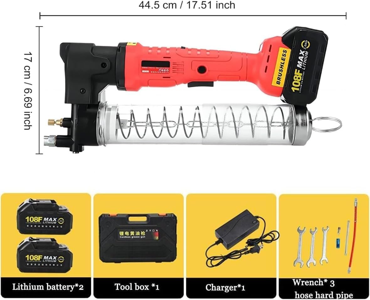 Pistola elettrica senza cordless,Strumento di riempimento lubrificante meccanico,per escavatori e manutenzione ingranaggi meccanici