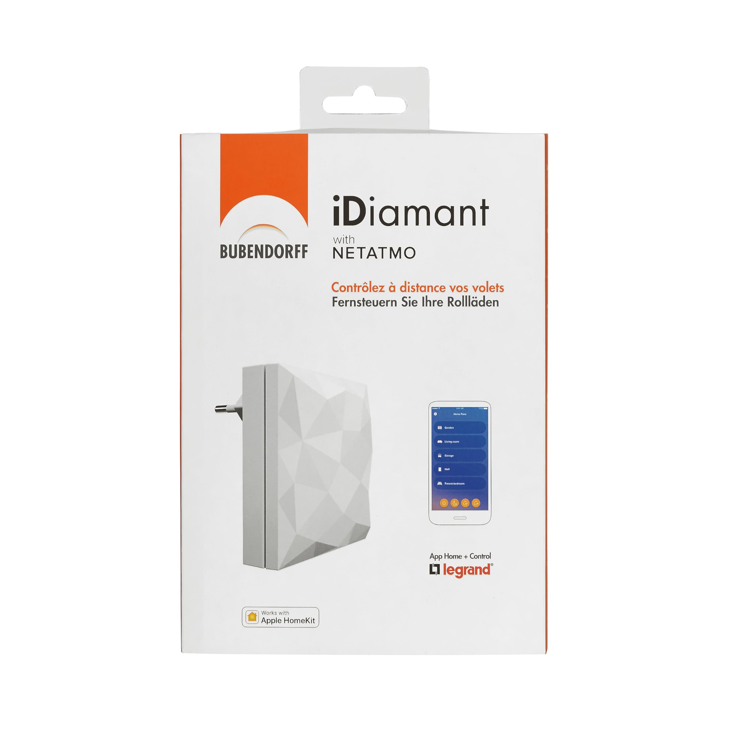 LEGRAND | Passerelle Bubendorff IDiamant, Module De Connexion À Enficher, Pilotage Des Volets Roulants Radio, Contrôle Via App Ou Voix