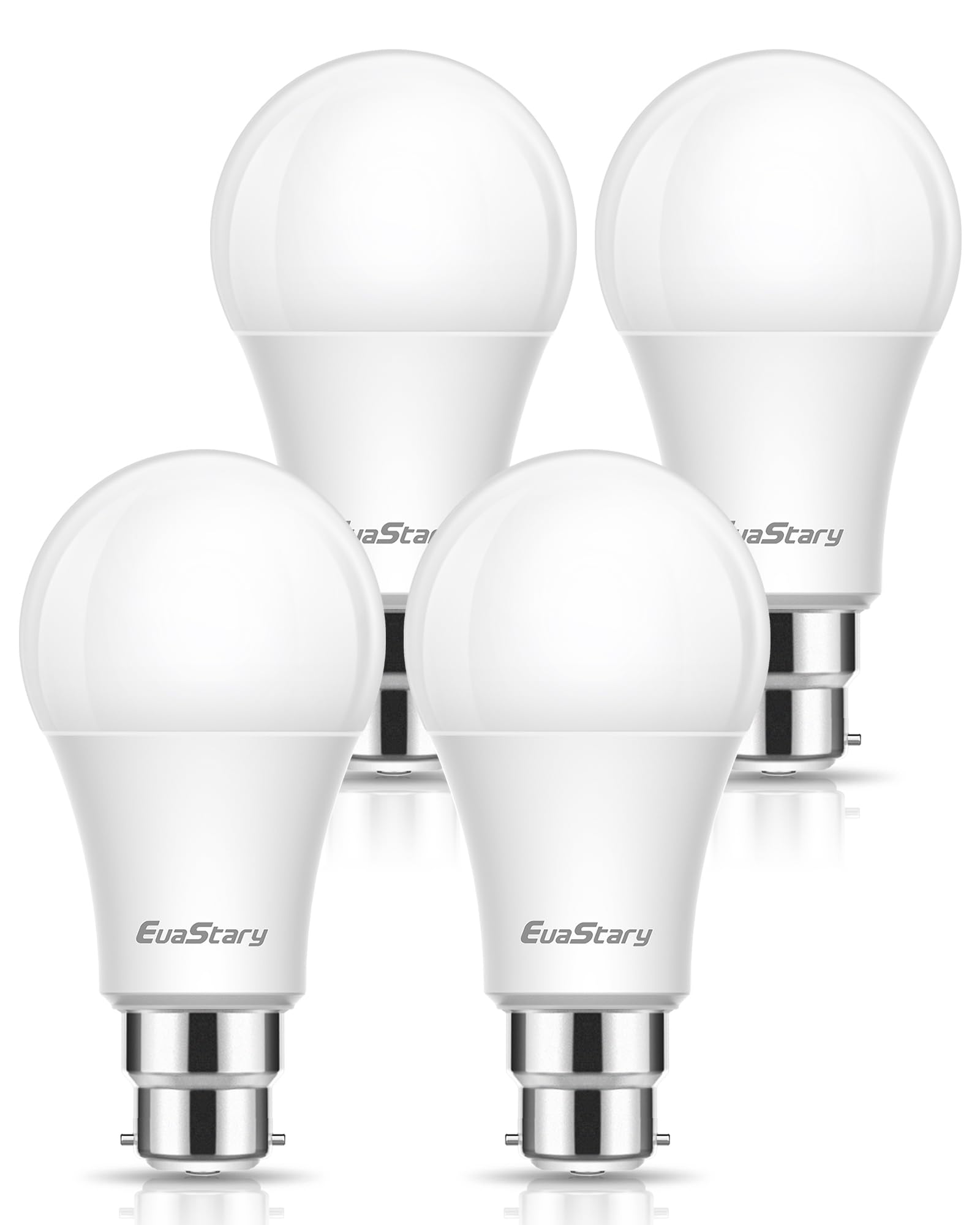 EvaStary 100W Equivalent Bayonet Light Bulb, 4 Pack 13W B22 LED Bulbs BC GLS Frosted Light, 6000K Daylight White, 230V 1200 Lumen for Indoor and Outdoor, Non-dimmable